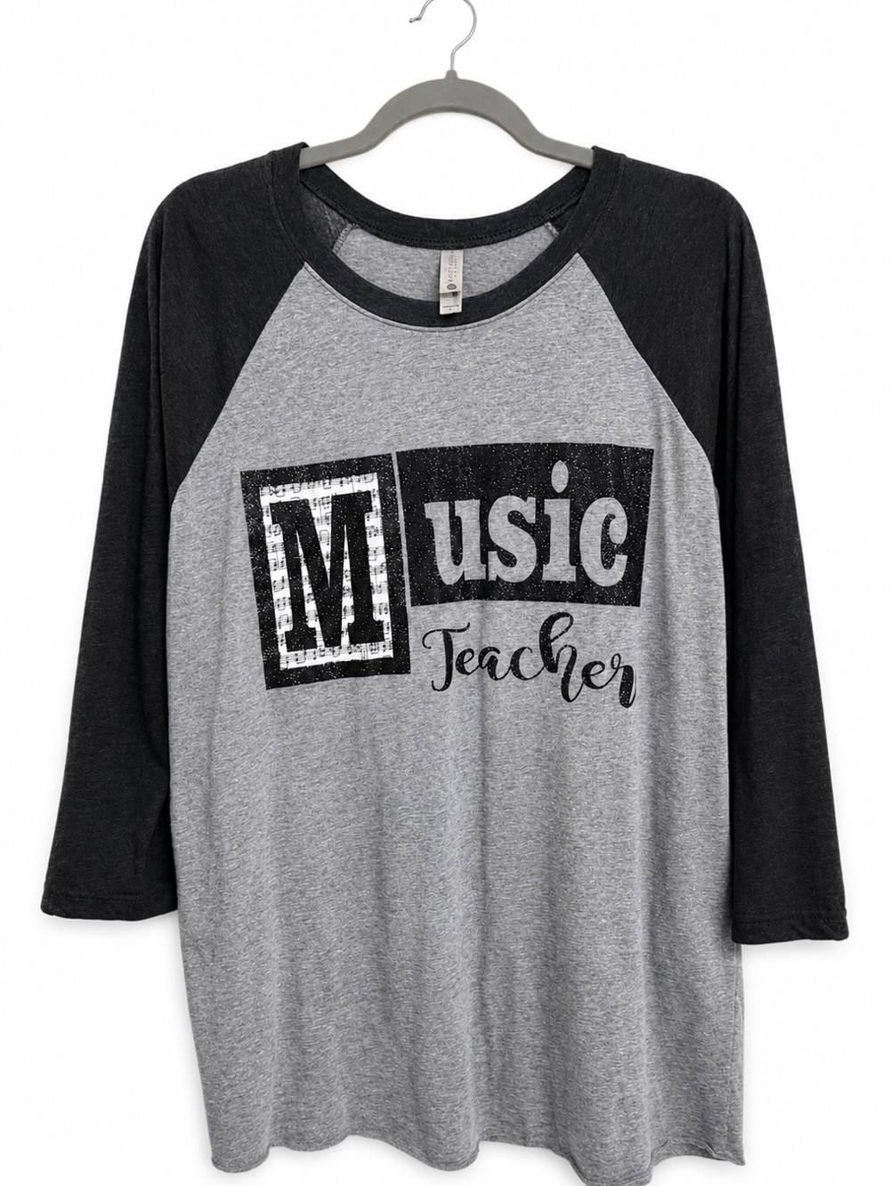 Music Teacher Graphic Raglan Top | Size Large